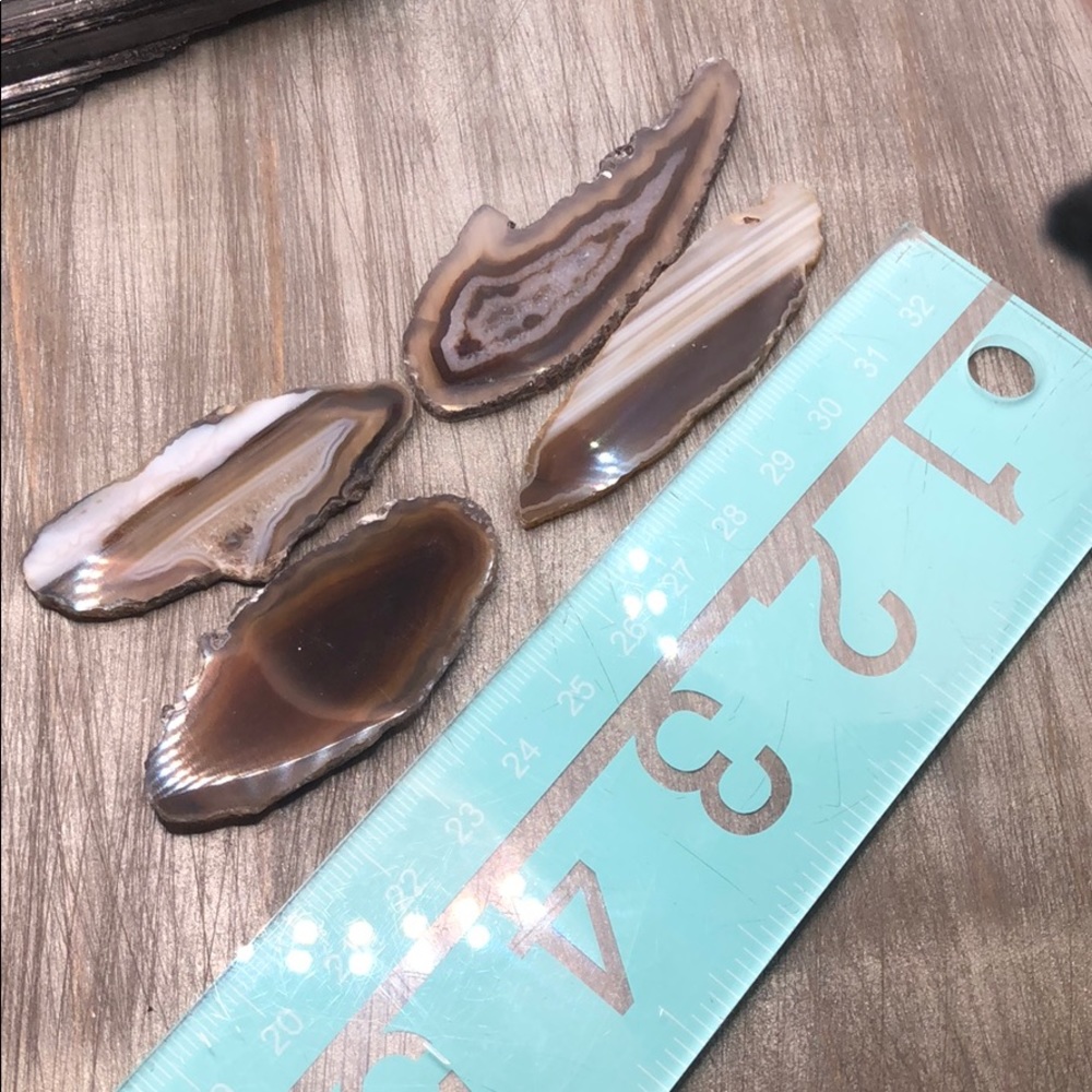 Set 4 mini natural agate crystal slices - Picture 5 of 9